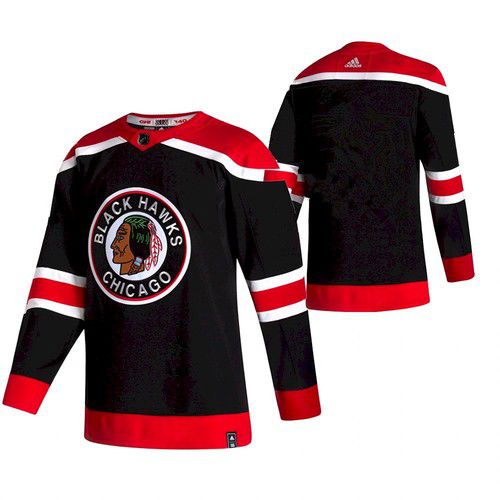 Cheap Men Chicago Blackhawks Blank Black NHL 2021 Reverse Retro jersey